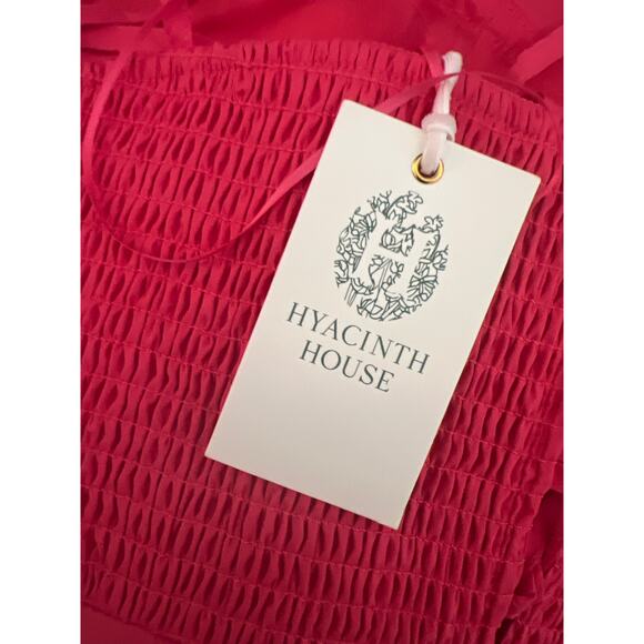 TUCKERNUCK Hyacinth House Watermelon Pink Smocked Serafina Midi Dress NWT Large - Picture 6 of 6